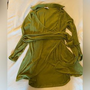Princess Polly Olive Green Wrap Dress